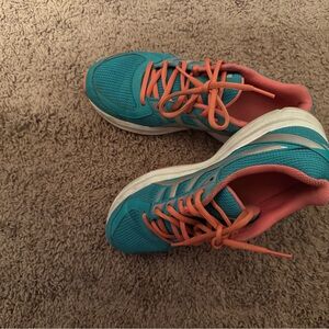 Asics Teal and Coral Women's Athletic Running Shoes